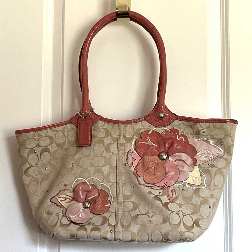 Coach Bleecker Archive Y2K Floral Appliqué Signature Canvas Tote